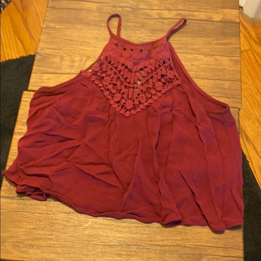 LA Hearts Dark Red Crop Tank | Size Small